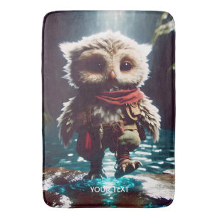 Fantasy Niedlich Owl Adventurer Wasser Badematte