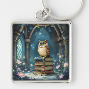 Fantasy Niedlich Owl Glassbooks Schlüsselanhänger