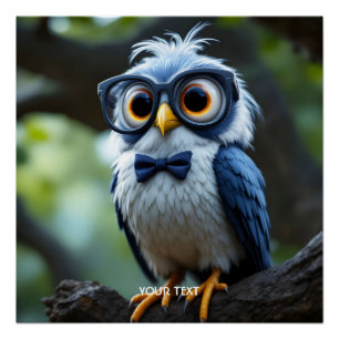 Fantasy Niedlich Owl Glassbow Poster