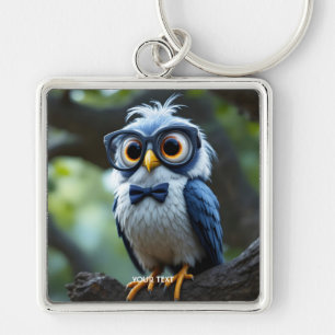 Fantasy Niedlich Owl Glassbow Schlüsselanhänger