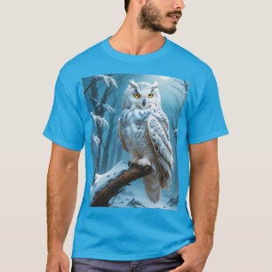 Fantasy Niedlich Owl Snow Tree T-Shirt