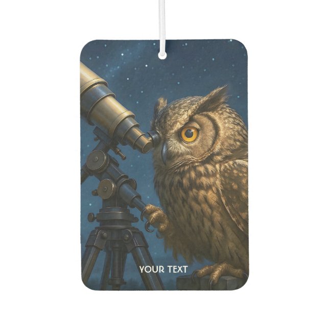 Fantasy Niedlich Owl Telescope Night Autolufterfrischer (Vorderseite)