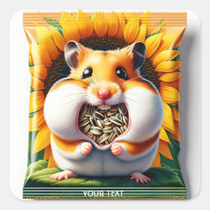 Fantasy Niedlich Packed Seeds Hamster Quadratischer Aufkleber
