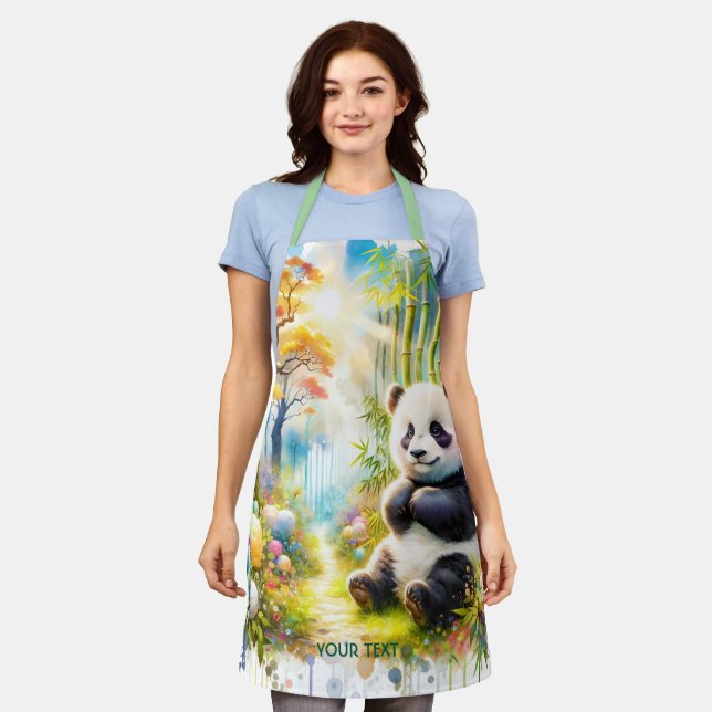Fantasy Niedlich Panda Bamboo Forest Schürze (Getragen)