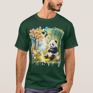 Fantasy Niedlich Panda Bamboo Forest T-Shirt