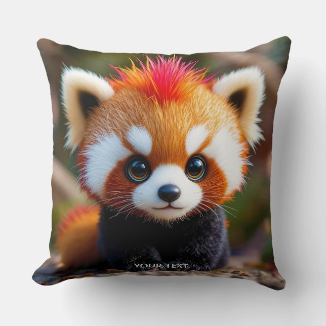 Fantasy Niedlich Panda Red Hai Kissen (Vorderseite)