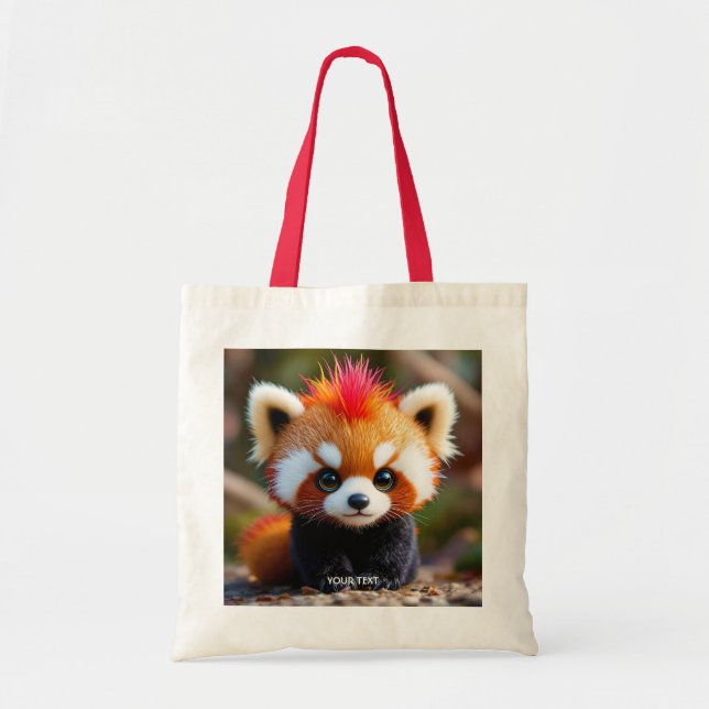 Fantasy Niedlich Panda Red Hai Tragetasche (Vorne)