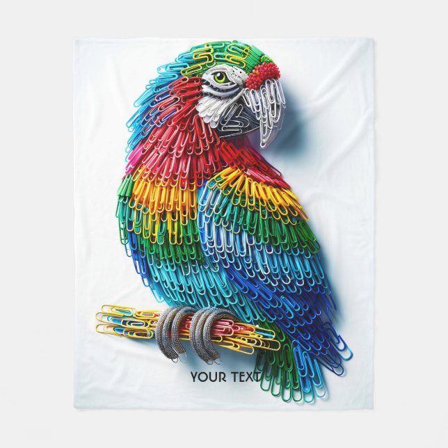 Fantasy Niedlich Paper Clips Bird Fleecedecke (Vorderseite)