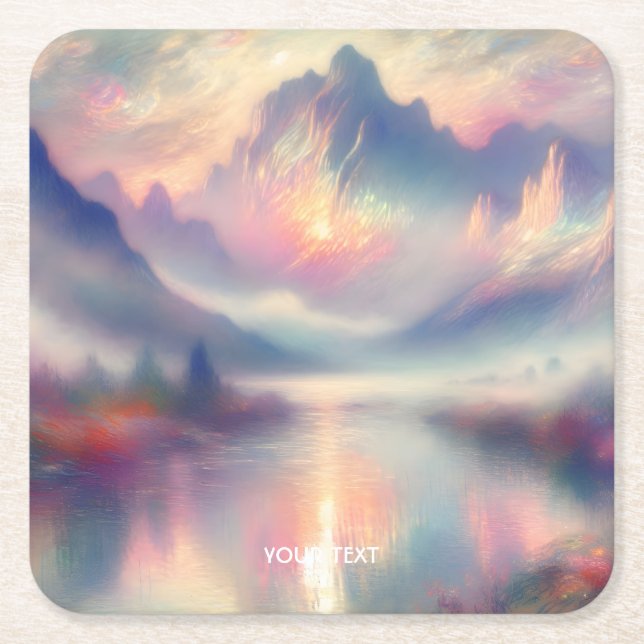 Fantasy Niedlich Pastel Pearl Rechteckiger Pappuntersetzer (Vorderseite)