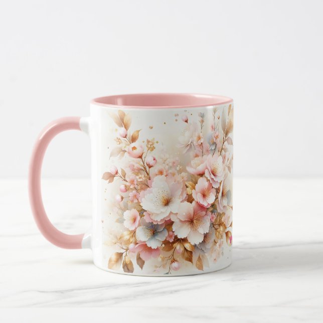 Fantasy Niedlich Pastell Pink Sakura Tasse (Links)