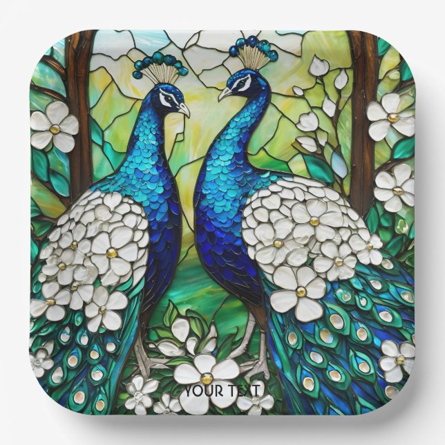 Fantasy Niedlich Peacock Festglas Pappteller (Vorderseite)