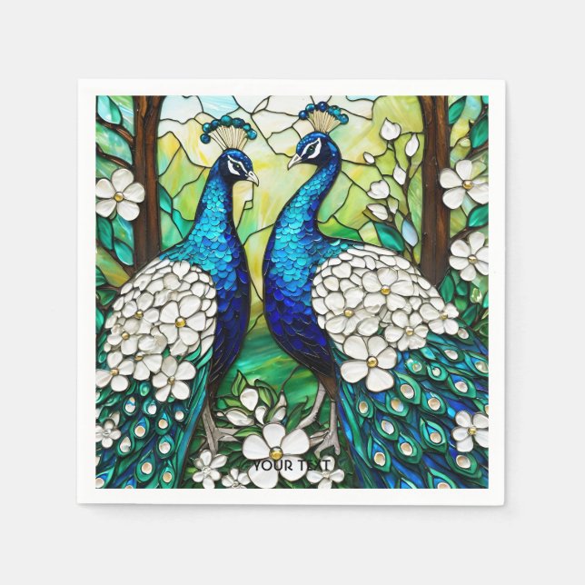 Fantasy Niedlich Peacock Festglas Serviette (Vorderseite)