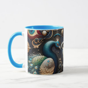 Fantasy Niedlich Peacocks Crescent Feathers Tasse