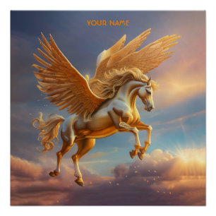 Fantasy Niedlich Pegasus Dusk Sky Poster