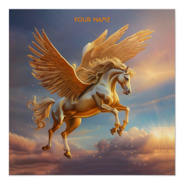 Fantasy Niedlich Pegasus Dusk Sky Poster (Vorderseite)