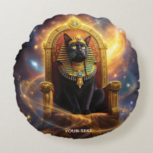Fantasy Niedlich Pharaoh Regal Cat Rundes Kissen
