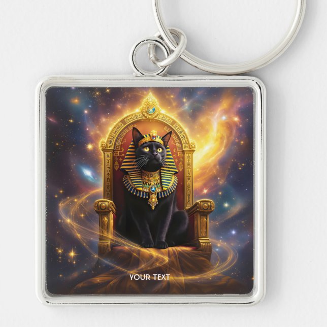 Fantasy Niedlich Pharaoh Regal Cat Schlüsselanhänger (Vorne)