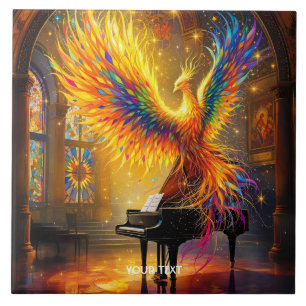 Fantasy Niedlich Phoenix Klavierspiel Fliese