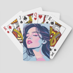 Fantasy Niedlich Pink Blue Girl Spielkarten