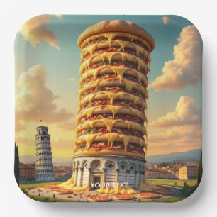 Fantasy Niedlich Pisa Tower Pizza Pappteller