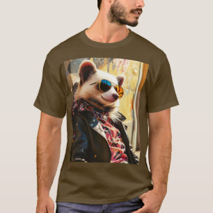 Fantasy Niedlich Possum Leather Jacket T-Shirt