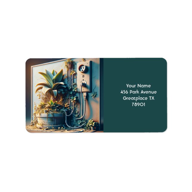 Fantasy Niedlich Power Pflanze Pot Adressaufkleber (Vorne)