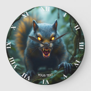 Fantasy Niedlich prähistorisches Eichhörnchen Große Wanduhr