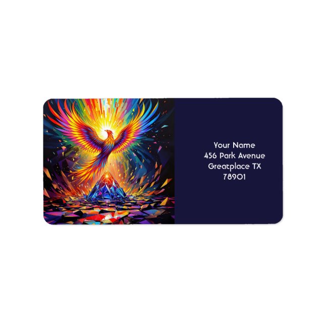 Fantasy Niedlich Prism Phoenix Aufstieg Adressaufkleber (Vorne)