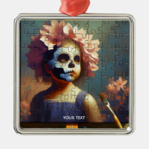 Fantasy Niedlich Puzzle Girl Blume Ornament Aus Metall