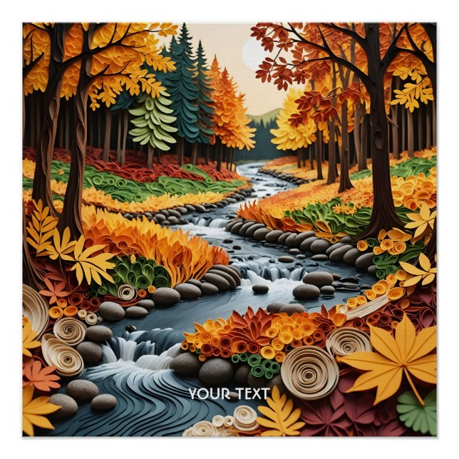 Fantasy Niedlich Quillfall Landschaft Poster (Vorderseite)