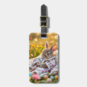 Fantasy Niedlich Rabbit Painter Blume Gepäckanhänger