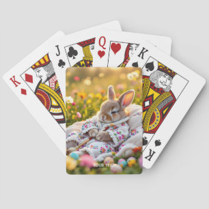 Fantasy Niedlich Rabbit Painter Blume Spielkarten