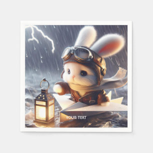Fantasy Niedlich Rabbit Post Lantern Serviette