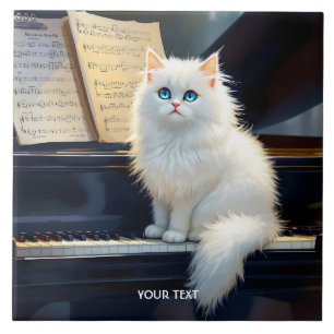 Fantasy Niedlich Ragdoll Chat Auf Piano Fliese