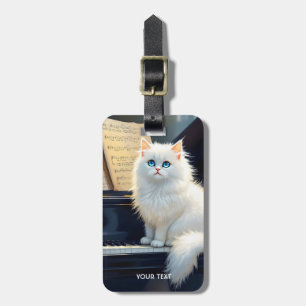 Fantasy Niedlich Ragdoll Chat Auf Piano Gepäckanhänger
