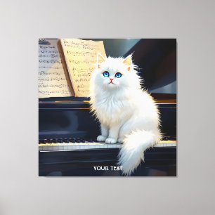 Fantasy Niedlich Ragdoll Chat Auf Piano Leinwanddruck