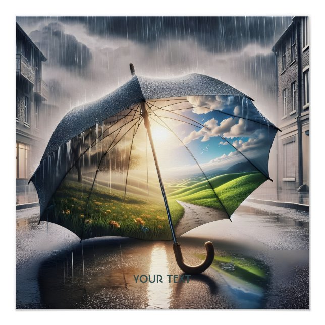 Fantasy Niedlich Rain Umbrella Sun Poster (Vorderseite)