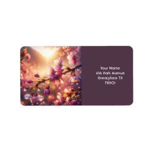 Fantasy Niedlich Raindrops Cherry Petals Adressaufkleber