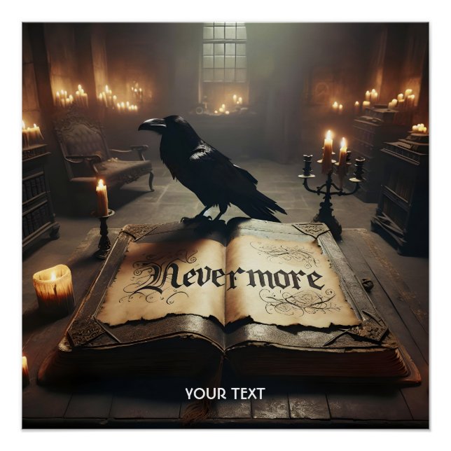 Fantasy Niedlich Raven Book Candles Poster (Vorderseite)