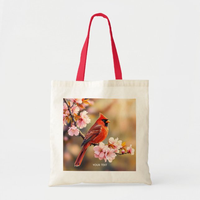 Fantasy Niedlich Red Bird Cherry Tragetasche (Vorne)