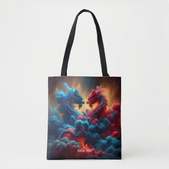 Fantasy Niedlich Red Blue Dragons (Vorderseite)