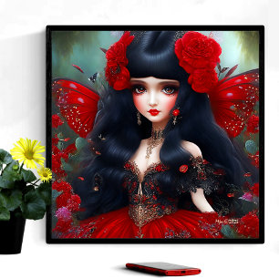 Fantasy Niedlich Red Faicess Princess Poster