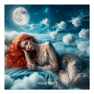 Fantasy Niedlich Red Hair Beauty Poster