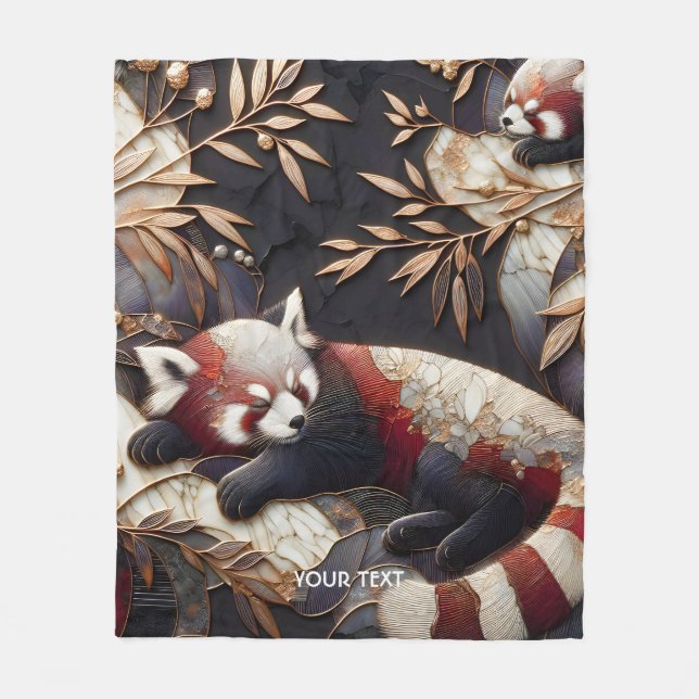 Fantasy Niedlich Red Panda Art Fleecedecke (Vorderseite)