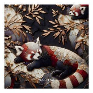Fantasy Niedlich Red Panda Art Poster