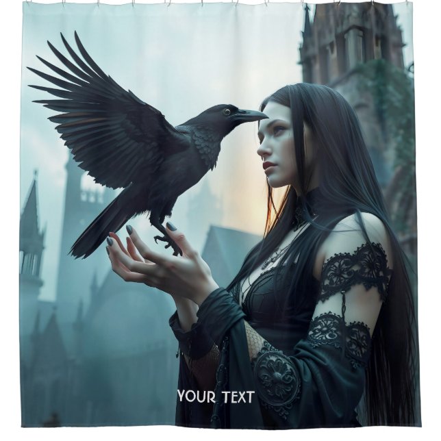 Fantasy Niedlich Renaissance Gotische Frau Duschvorhang (Vorderseite)