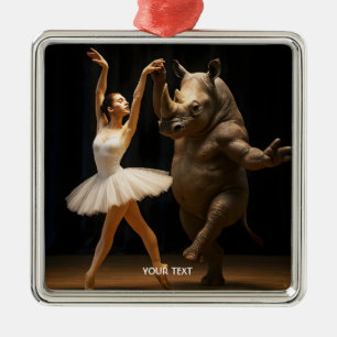Fantasy Niedlich Rhino Dancer Ballerina Ornament Aus Metall