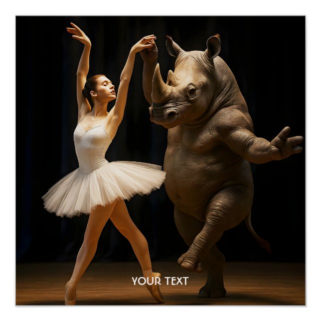 Fantasy Niedlich Rhino Dancer Ballerina Poster (Vorderseite)