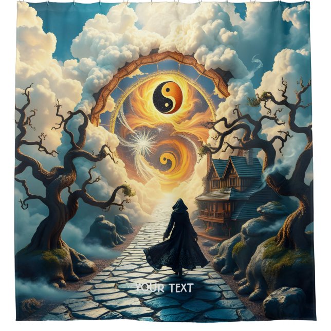 Fantasy Niedlich Road Trees Man Duschvorhang (Vorderseite)