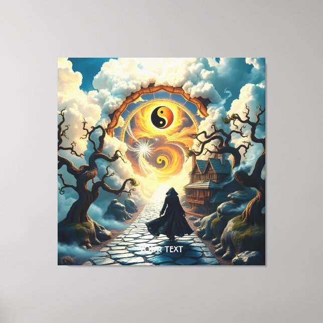 Fantasy Niedlich Road Trees Man Leinwanddruck (Vorderseite)